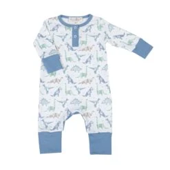 Blue Origami Dinos Playsuit By Luna And Arlo