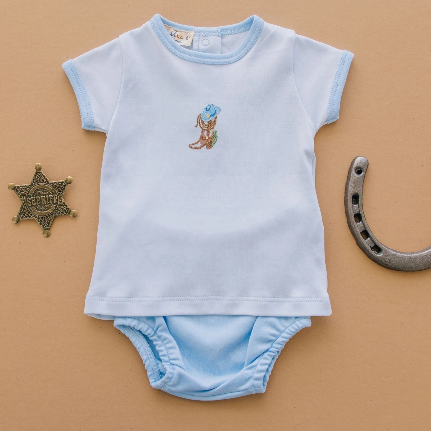 Boots And Blooms Diaper Cover Set - Light Blue 1 Boots And Blooms Diaper Cover Set - Light Blue