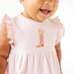 Boots And Blooms Dress - Pink -Luna And Arlo Sales Store boots and blooms dress pink 180183