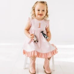 Boots And Blooms Dress - Pink