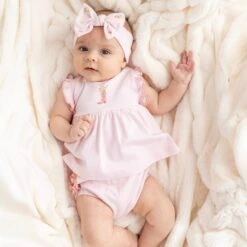 Boots And Blooms Ruffle Diaper Cover Set - Pink