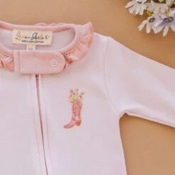 Boots And Blooms Ruffle Zip Footie - Pink -Luna And Arlo Sales Store boots and blooms ruffle zip footie pink 117503
