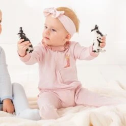 Boots And Blooms Ruffle Zip Footie - Pink