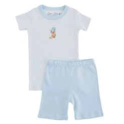 Boots And Blooms Short Pajamas - Light Blue -Luna And Arlo Sales Store boots and blooms short pajamas light blue 524703