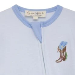 Boots And Blooms Zip Footie - Light Blue -Luna And Arlo Sales Store boots and blooms zip footie light blue 822822