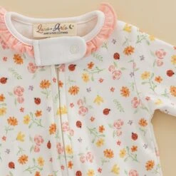 Bugs And Blossoms Ruffle Zip Footie -Luna And Arlo Sales Store bugs and blossoms ruffle zip footie 699501