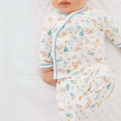 Luna And Arlo Sales Store 7 Cherished Arrivals Footed Pant Set - Blue By Luna And Arlo