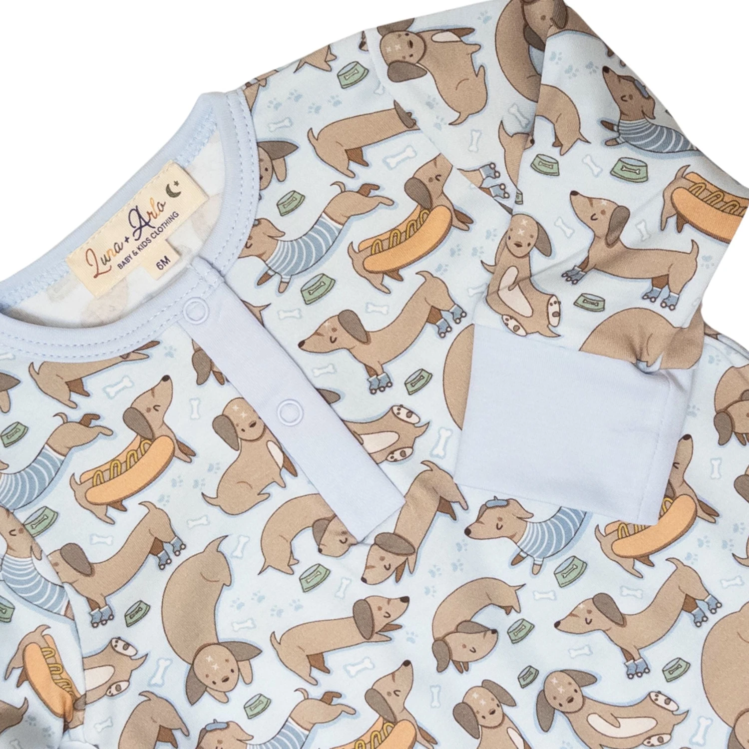 Dachshund Playsuit - Blue By Luna And Arlo 2 Dachshund Playsuit - Blue By Luna And Arlo - Image 2
