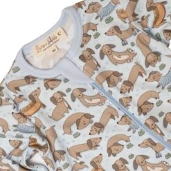 Dachshund Zip Footie - Blue By Luna And Arlo -Luna And Arlo Sales Store daschunds zip footie blue by luna and arlo 538079