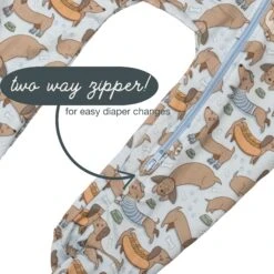 Dachshund Zip Footie - Blue By Luna And Arlo -Luna And Arlo Sales Store daschunds zip footie blue by luna and arlo 662699