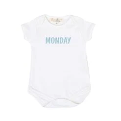 Days Of The Week Print Bodysuit Set - Blue