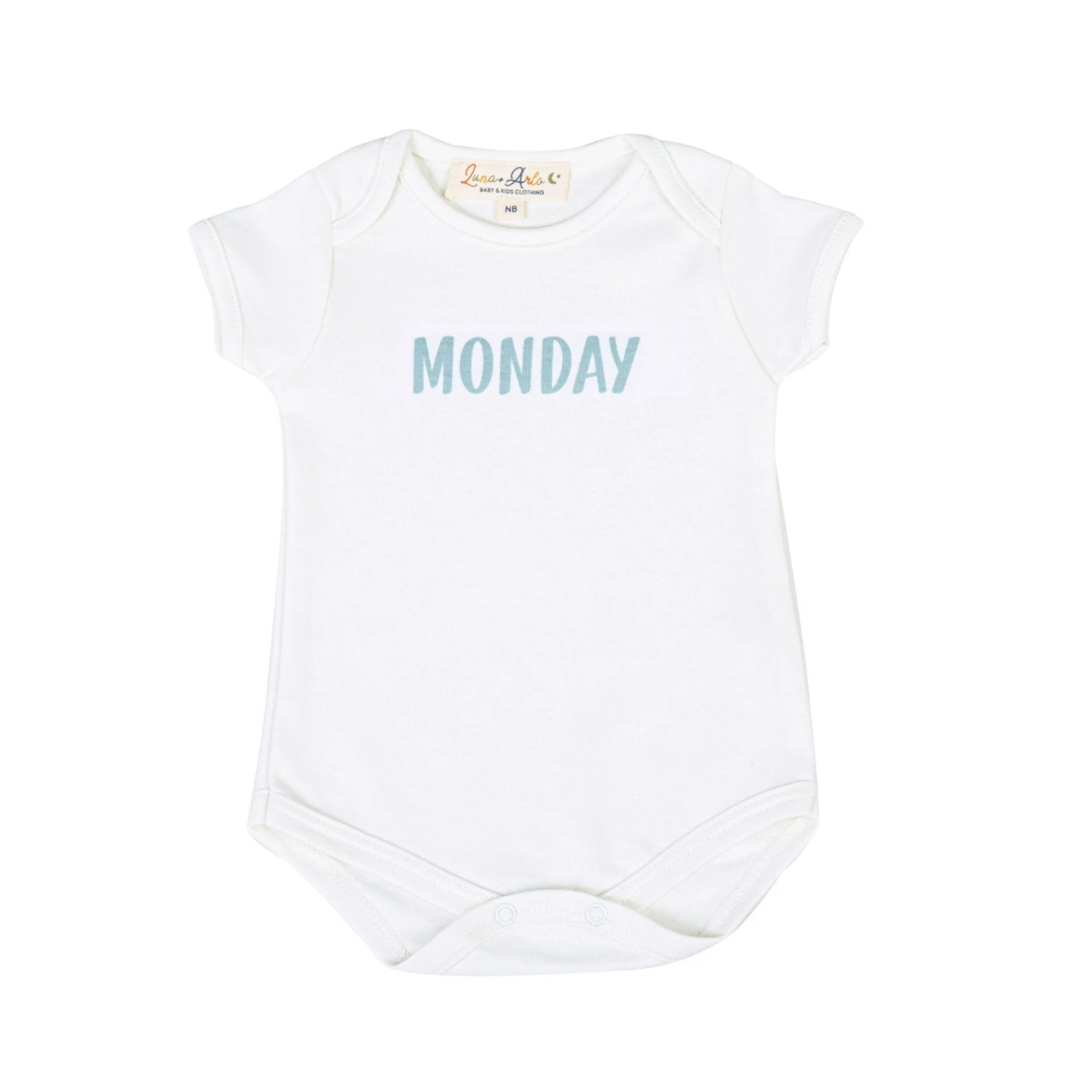 Days Of The Week Print Bodysuit Set - Blue 1 Days Of The Week Print Bodysuit Set - Blue