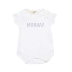 Days Of The Week Print Bodysuit Set - Neutral