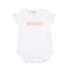 Days Of The Week Print Bodysuit Set - Pink