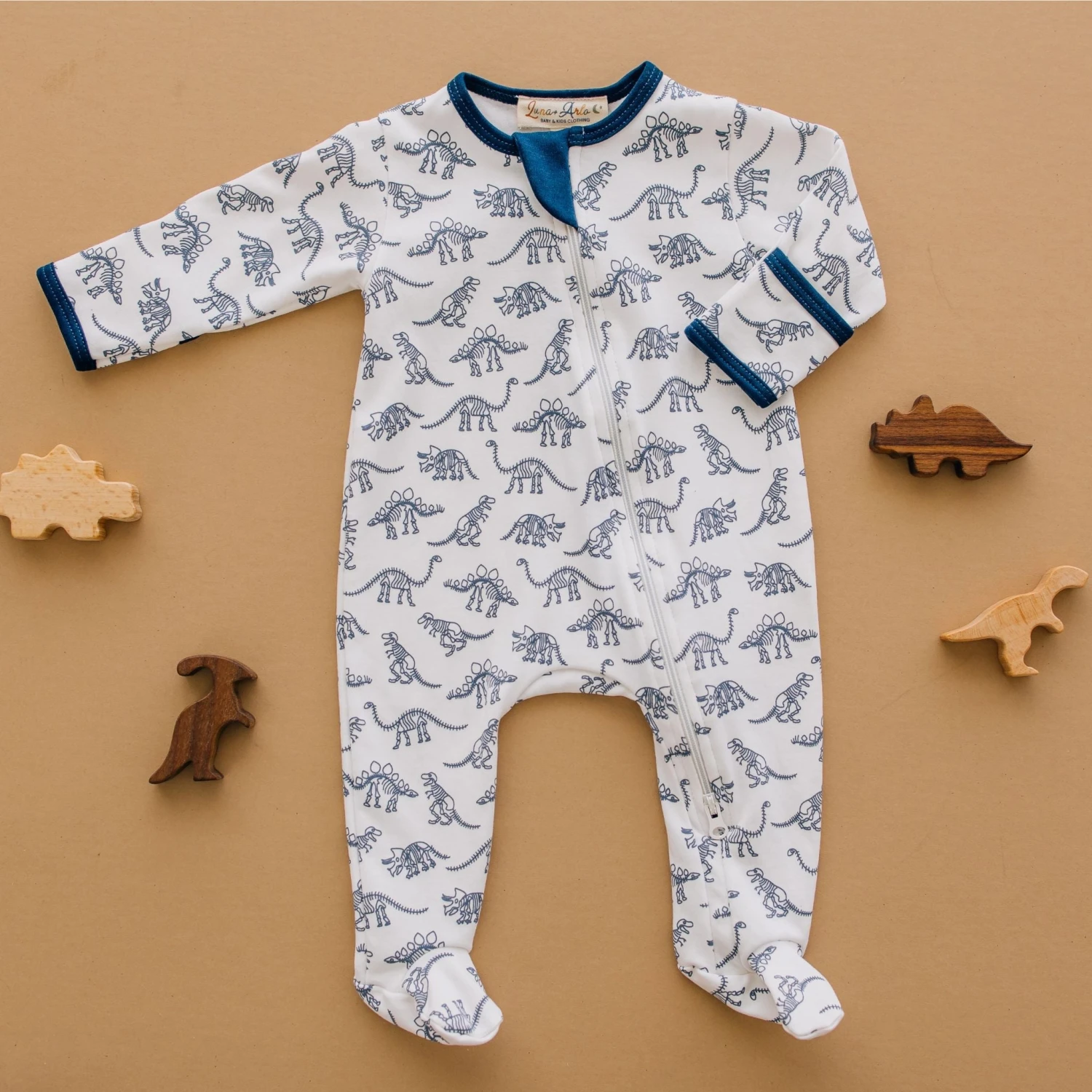 Dino Digs Zip Footie By Luna & Arlo 4 Dino Digs Zip Footie By Luna & Arlo - Image 4