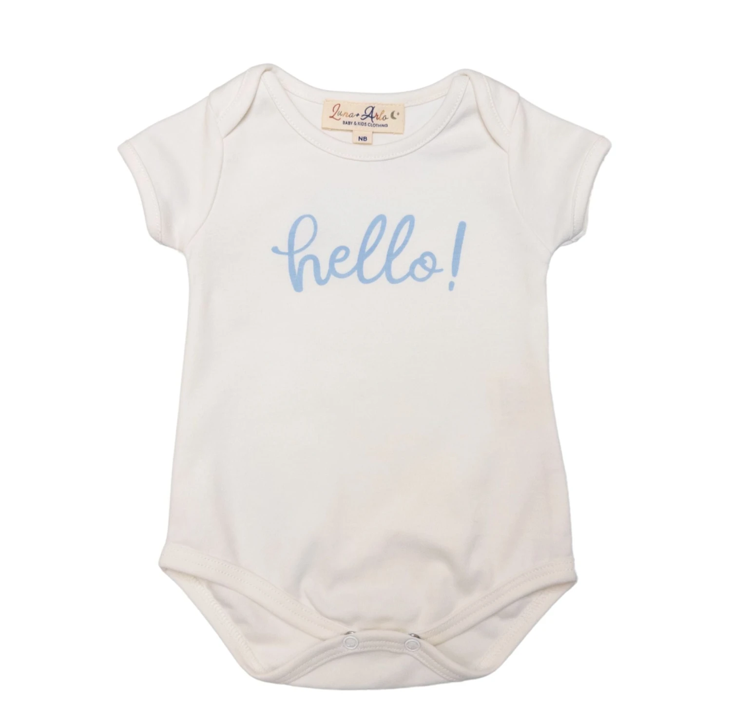 Hello! Bodysuit - Blue By Luna And Arlo 1 Hello! Bodysuit - Blue By Luna And Arlo
