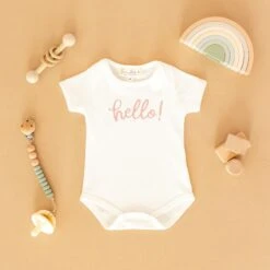 Hello! Bodysuit - Dusty Rose By Luna And Arlo -Luna And Arlo Sales Store hello bodysuit dusty rose by luna and arlo 453291