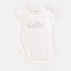 Hello! Bodysuit - Silver By Luna And Arlo -Luna And Arlo Sales Store hello bodysuit silver by luna and arlo 862500