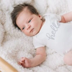 Hello! Bodysuit - Silver By Luna And Arlo -Luna And Arlo Sales Store hello bodysuit silver by luna and arlo 866337