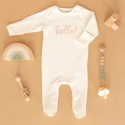 Hello! Footie - Dusty Rose By Luna And Arlo -Luna And Arlo Sales Store hello footie dusty rose by luna and arlo 423637