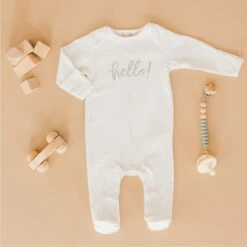 Hello! Footie - Silver By Luna And Arlo -Luna And Arlo Sales Store hello footie silver by luna and arlo 369759