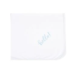 Hello! Receiving Blanket - Blue By Luna And Arlo