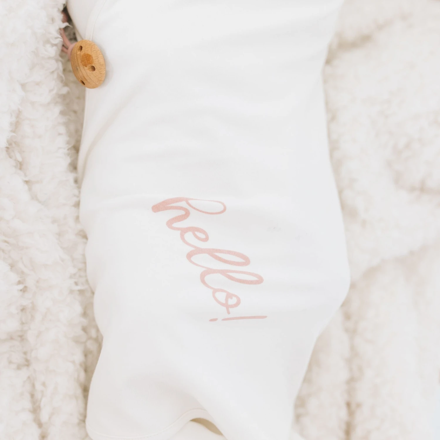 Hello! Receiving Blanket - Pink 1 Hello! Receiving Blanket - Pink