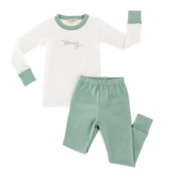 Howdy! Embroidered Long Pajamas - Moss -Luna And Arlo Sales Store howdy embroidered long pajamas moss 336400