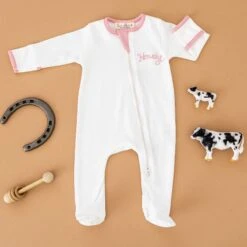 Howdy! Zip Footie - Dusty Rose By Luna And Arlo -Luna And Arlo Sales Store howdy zip footie dusty rose by luna and arlo 937211