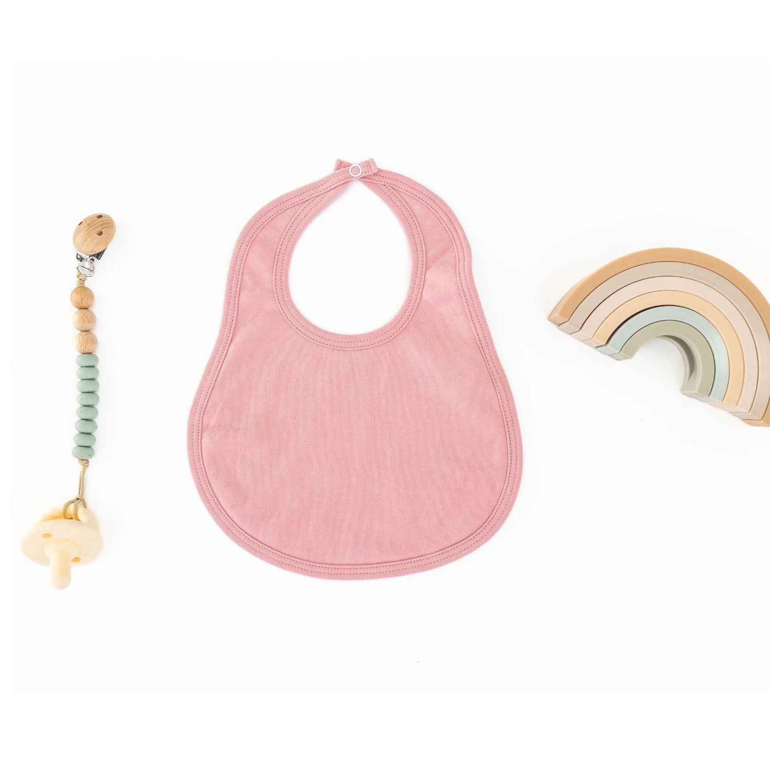 Luna & Arlo Basics Bib - Dusty Rose 1 Luna & Arlo Basics Bib - Dusty Rose