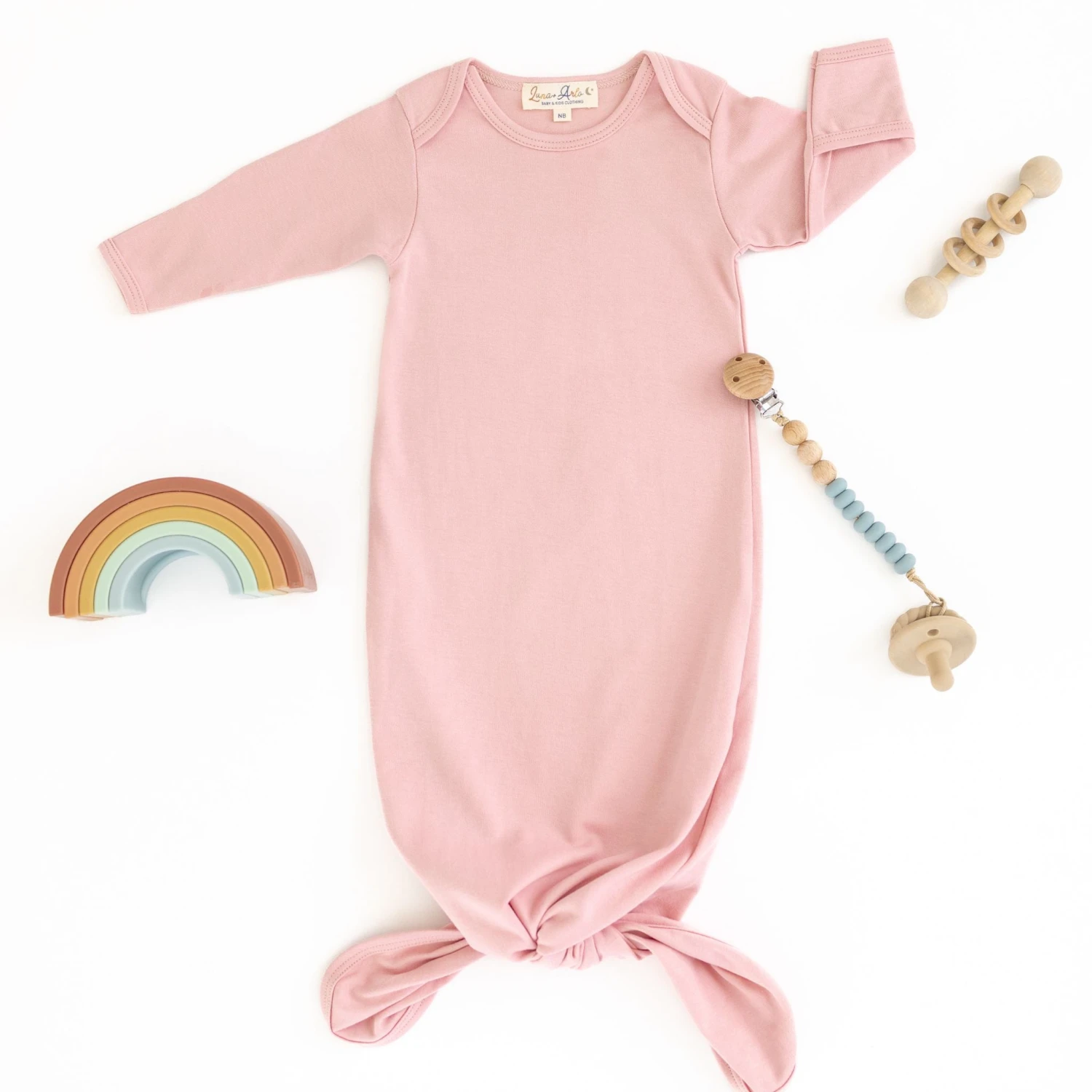 Luna & Arlo Basics Gown - Dusty Rose 2 Luna & Arlo Basics Gown - Dusty Rose - Image 2