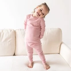 Luna & Arlo Basics Long Pajamas - Dusty Rose -Luna And Arlo Sales Store luna arlo basics long pajamas dusty rose 103090