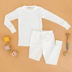 Luna & Arlo Basics Long Pajamas - Ivory -Luna And Arlo Sales Store luna arlo basics long pajamas ivory 419198