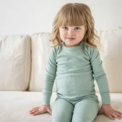 Luna & Arlo Basics Long Pajamas - Moss