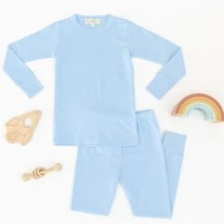 Luna & Arlo Basics Long Pajamas - Sky -Luna And Arlo Sales Store luna arlo basics long pajamas sky 841305