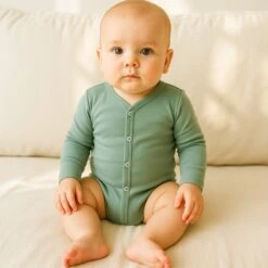 Luna & Arlo Basics Long Sleeve Bodysuit - Moss