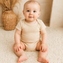 Luna & Arlo Basics Short Sleeve Bodysuit - Driftwood