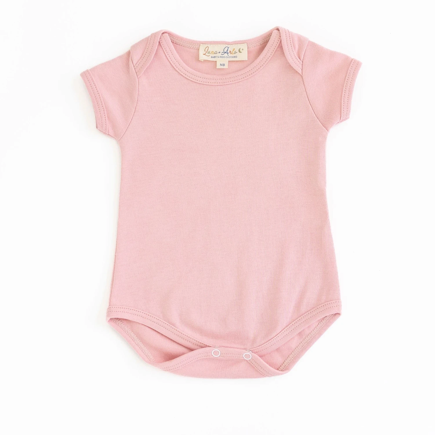 Luna & Arlo Basics Short Sleeve Bodysuit - Dusty Rose 3 Luna & Arlo Basics Short Sleeve Bodysuit - Dusty Rose - Image 3