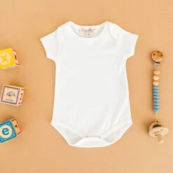 Luna & Arlo Basics Short Sleeve Bodysuit - Ivory