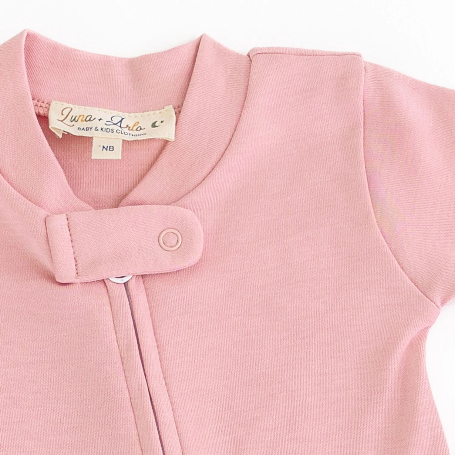 Luna & Arlo Basics Zip Footie - Dusty Rose 2 Luna & Arlo Basics Zip Footie - Dusty Rose - Image 2
