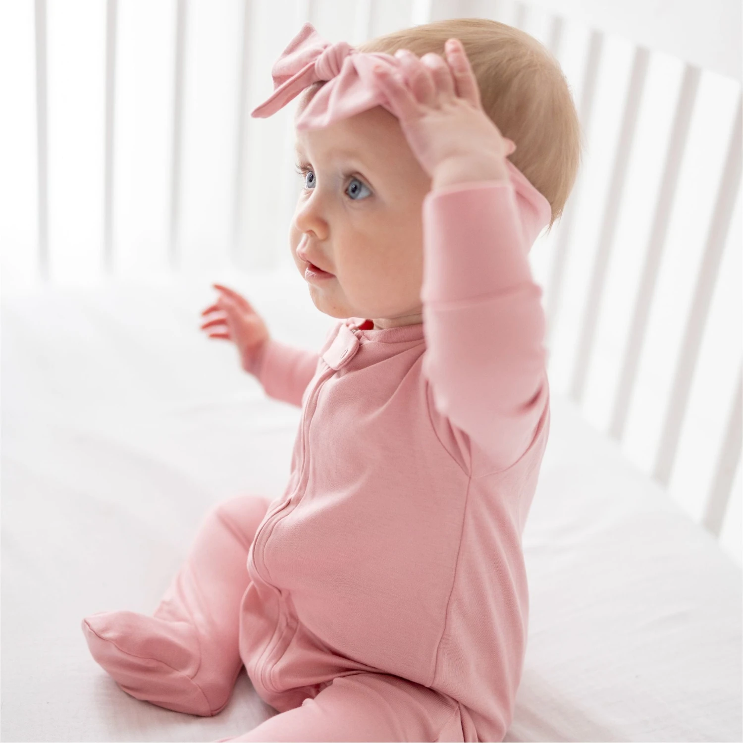 Luna & Arlo Basics Zip Footie - Dusty Rose 1 Luna & Arlo Basics Zip Footie - Dusty Rose