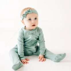 Luna & Arlo Basics Zip Footie - Moss -Luna And Arlo Sales Store luna arlo basics zip footie moss 106614