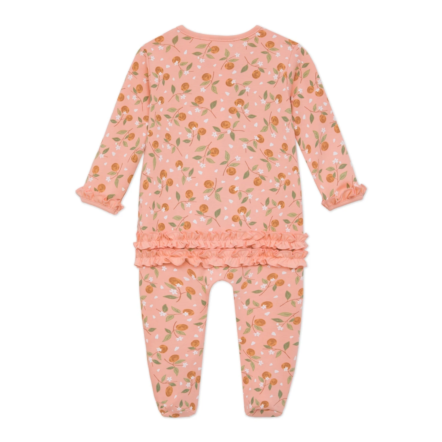 Orange Blossoms Zip Footie 2 Orange Blossoms Zip Footie - Image 2