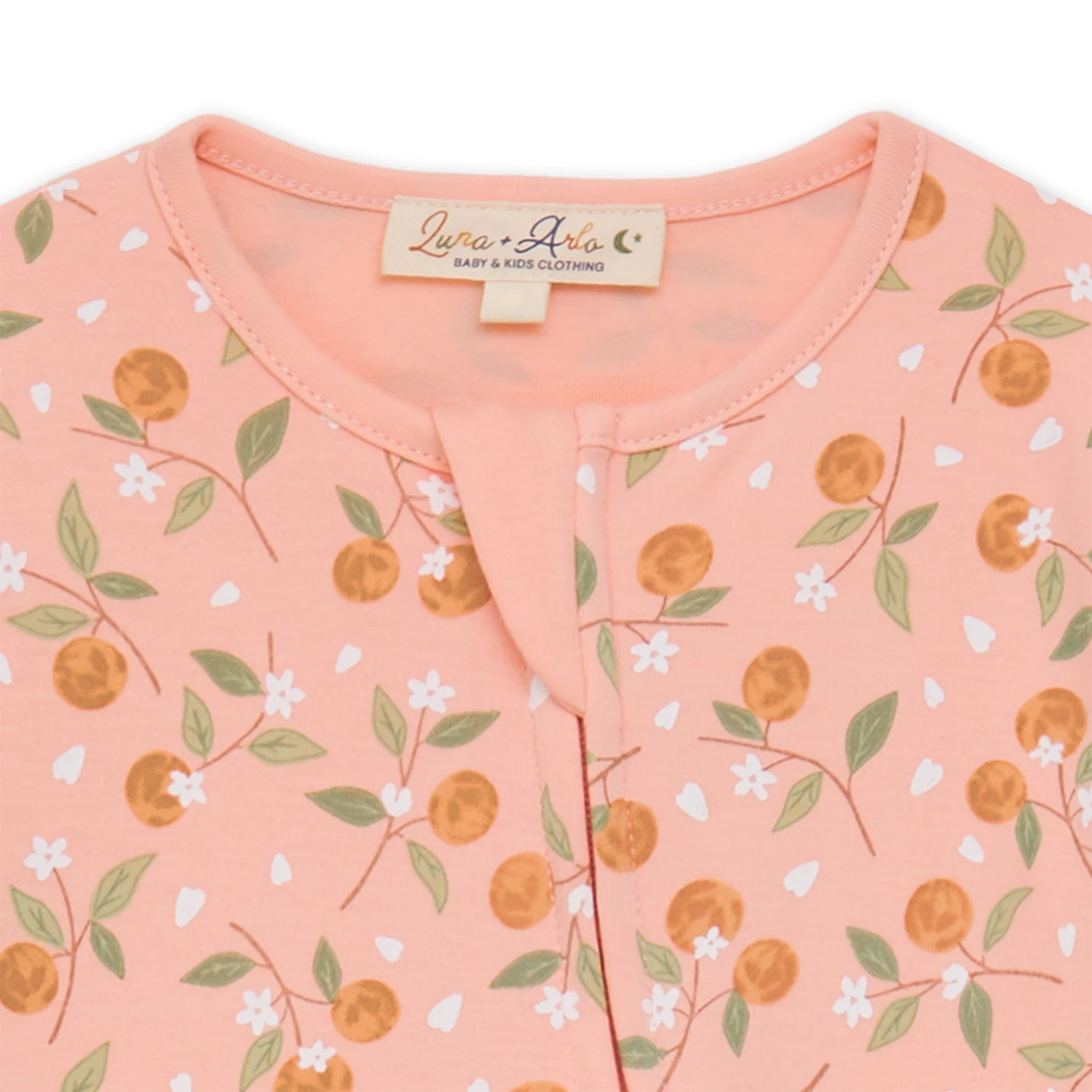 Orange Blossoms Zip Footie 3 Orange Blossoms Zip Footie - Image 3