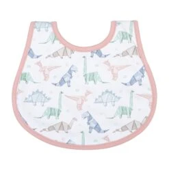 Origami Dinos Bib - Pink