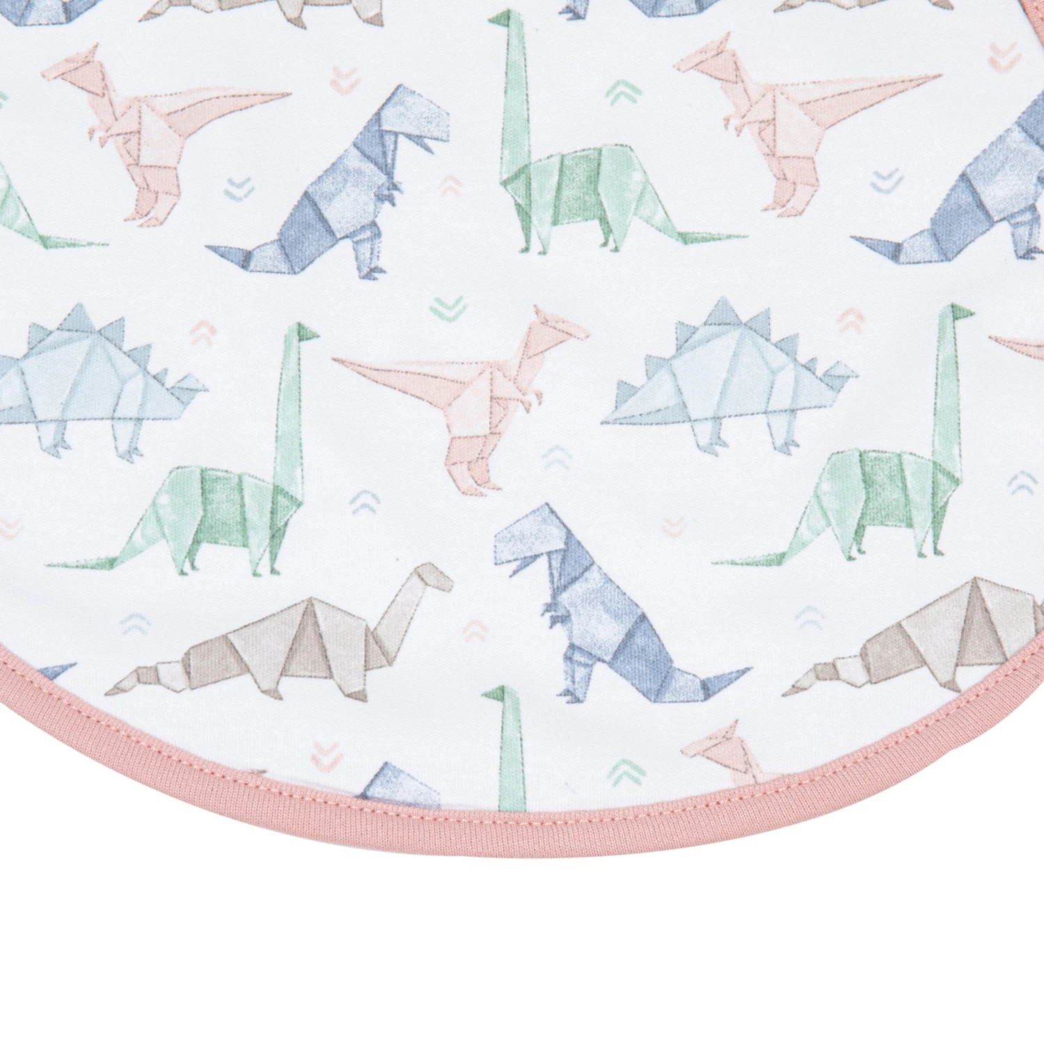Origami Dinos Bib - Pink 2 Origami Dinos Bib - Pink - Image 2