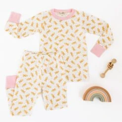 Teddy Long Pajamas - Pink By Luna And Arlo -Luna And Arlo Sales Store teddy long pajamas pink by luna and arlo 434835