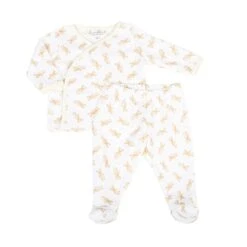Teddy Print X-Tee Footed Pant Set - Ivory