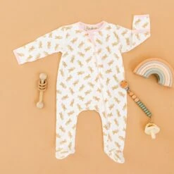Teddy Zip Footie - Pink By Luna And Arlo -Luna And Arlo Sales Store teddy zip footie pink by luna and arlo 273161